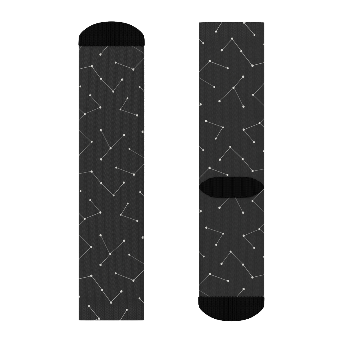 Minimalist Constellation Grid On Charcoal Sky unique graphic crew socks