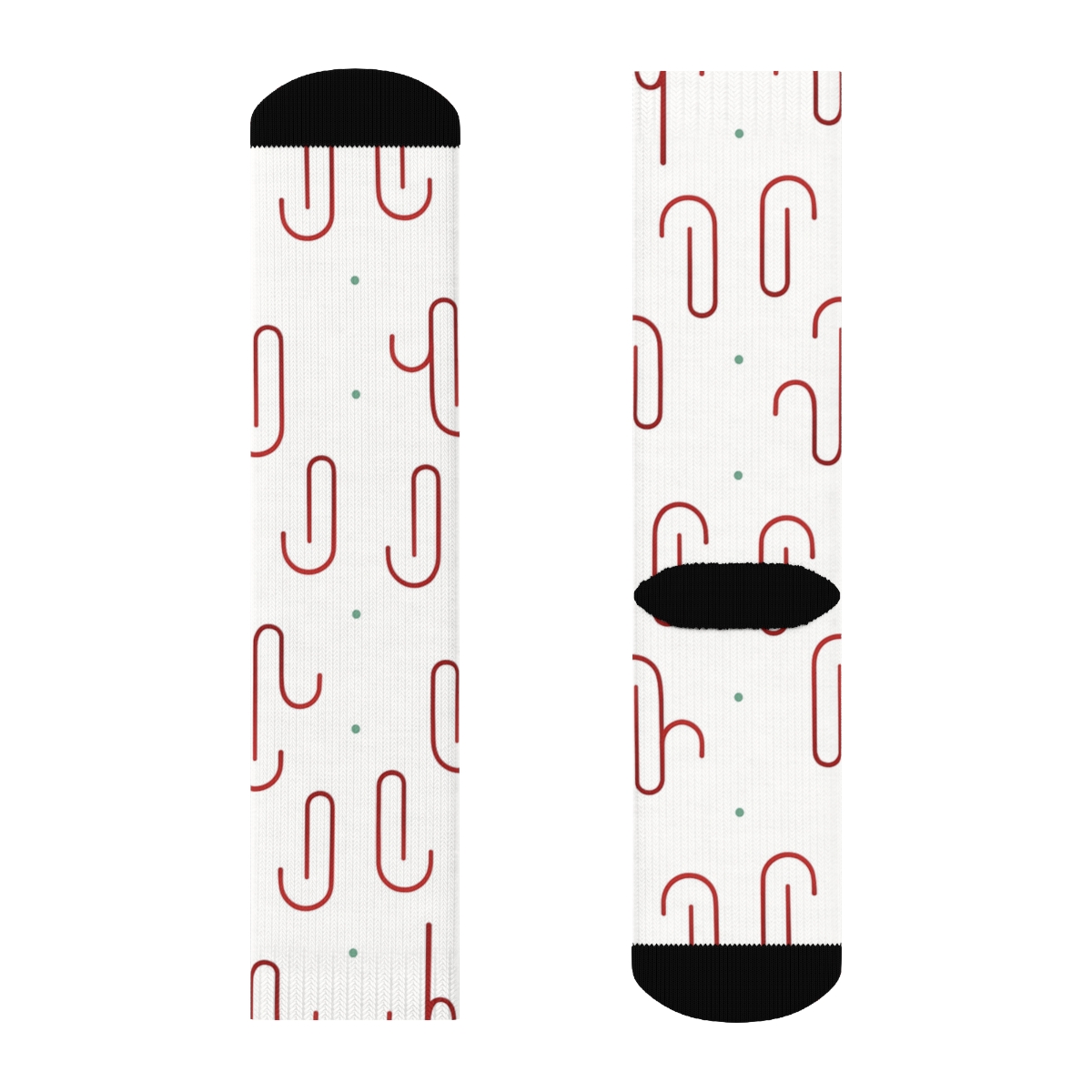 Minimalist Grid With Candy Canes Accent custom crew socks