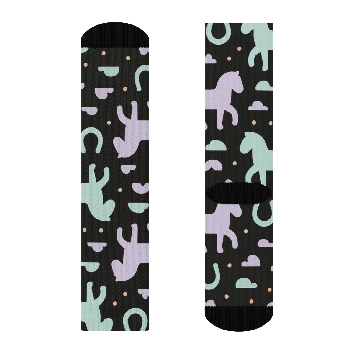 Minimalist Grid With Pony Silhouettes custom crew socks