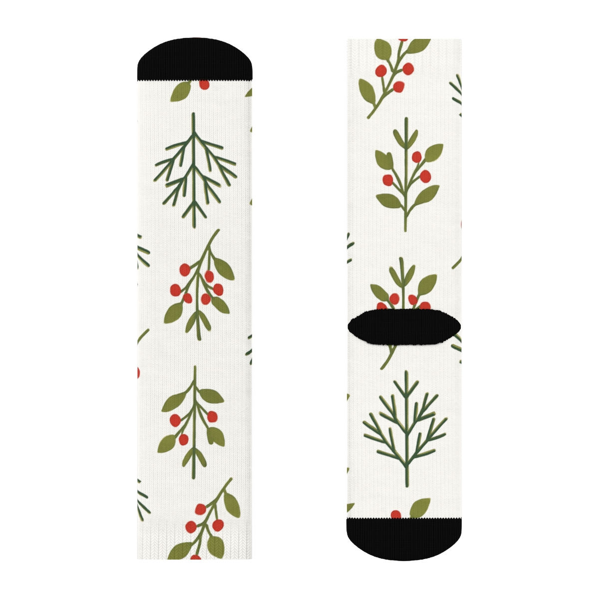 Minimalist Lattice With Evergreen Branches personalized crew socks
