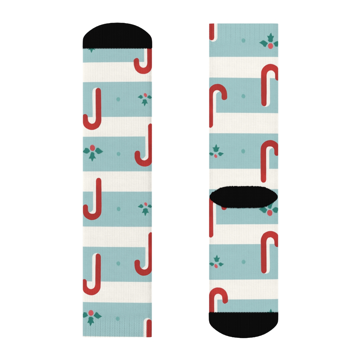 Minimalist Stripe Interrupt Bands Candy Canes stylish athletic crew socks