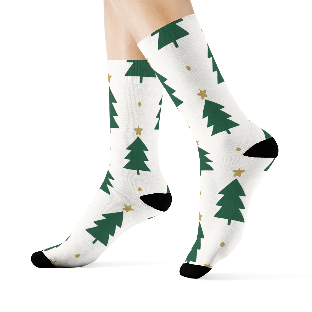 Minimalist Tree Icons In Xmas Dot Matrix soft everyday crew socks