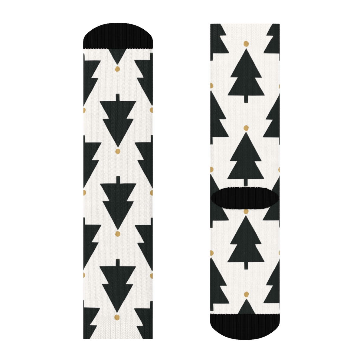 Minimalist Xmas Tree Silhouette Grid personalized crew socks