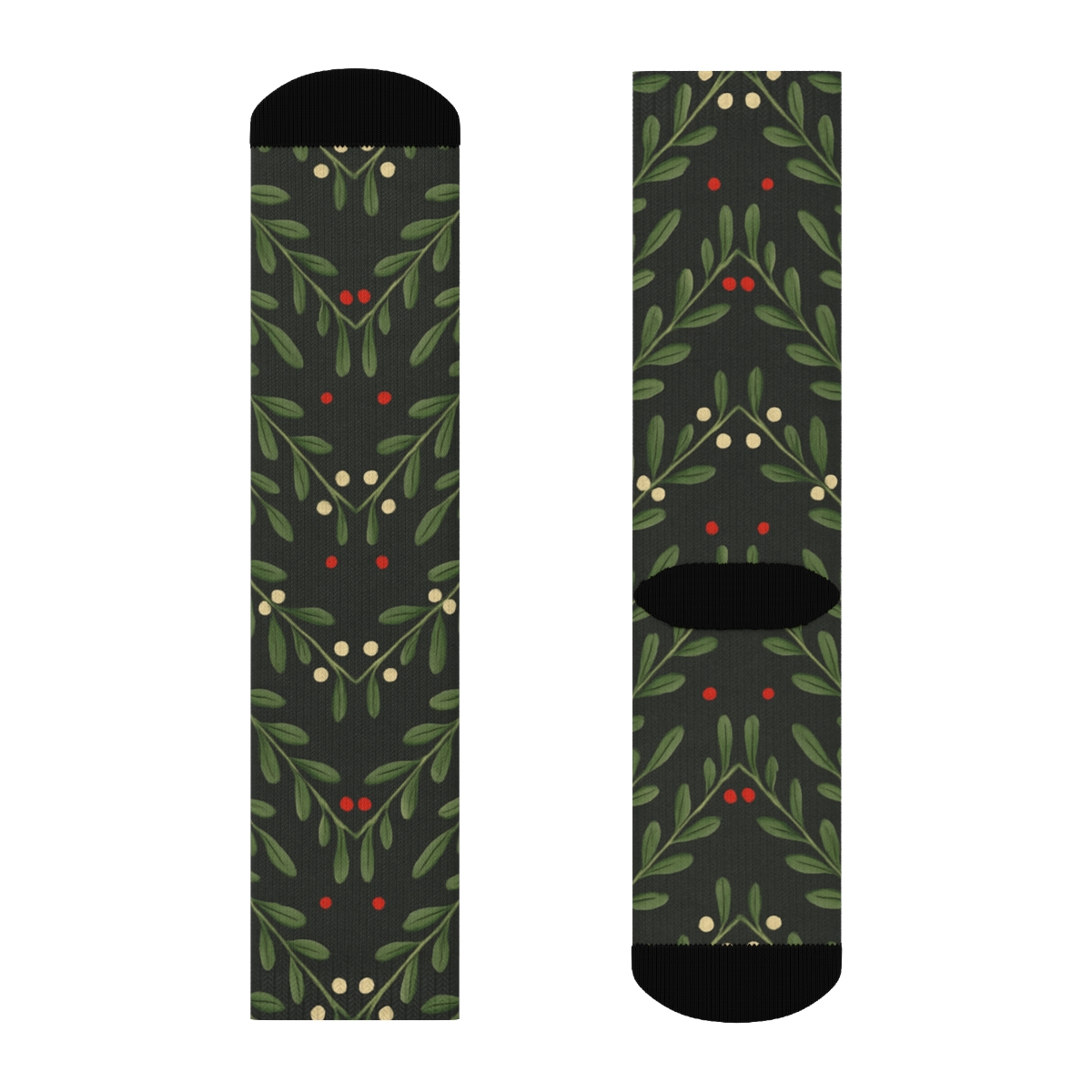 Mistletoe Chevron Holiday Accent unique graphic crew socks