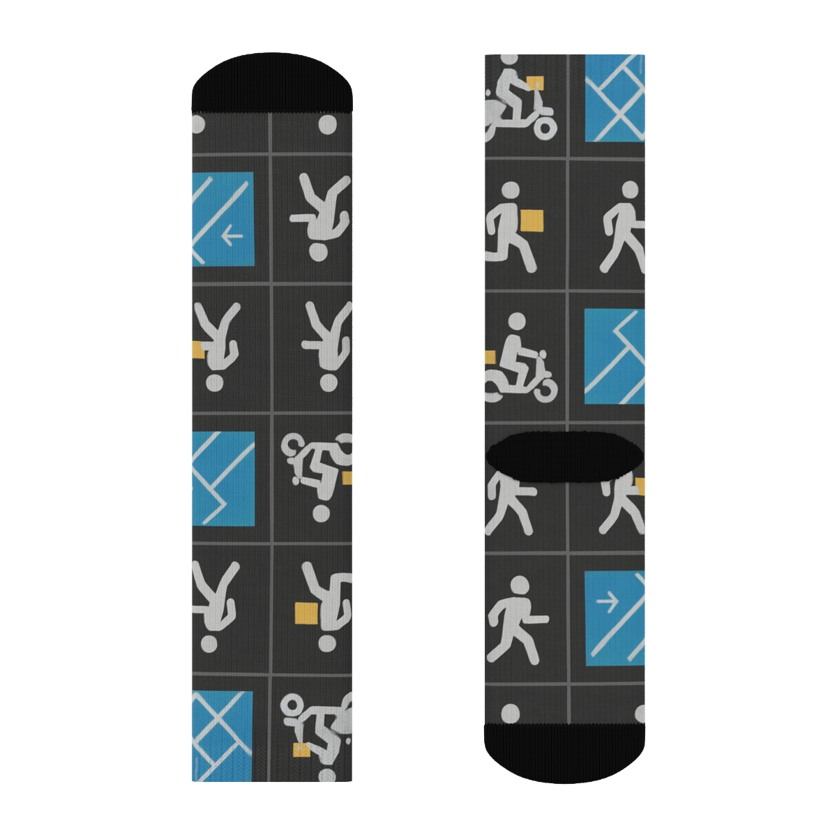 Modern Map Grid With Delivery Driver Icons designer printed crew socks