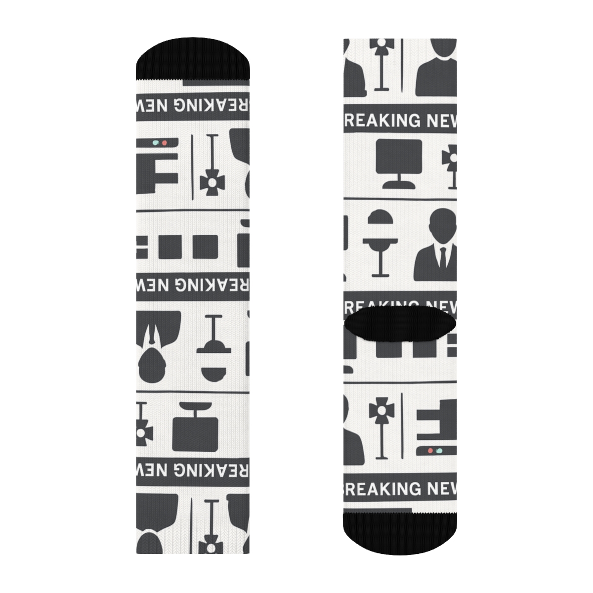Modern Minimal Grid With News Anchor Silhouettes stylish athletic crew socks