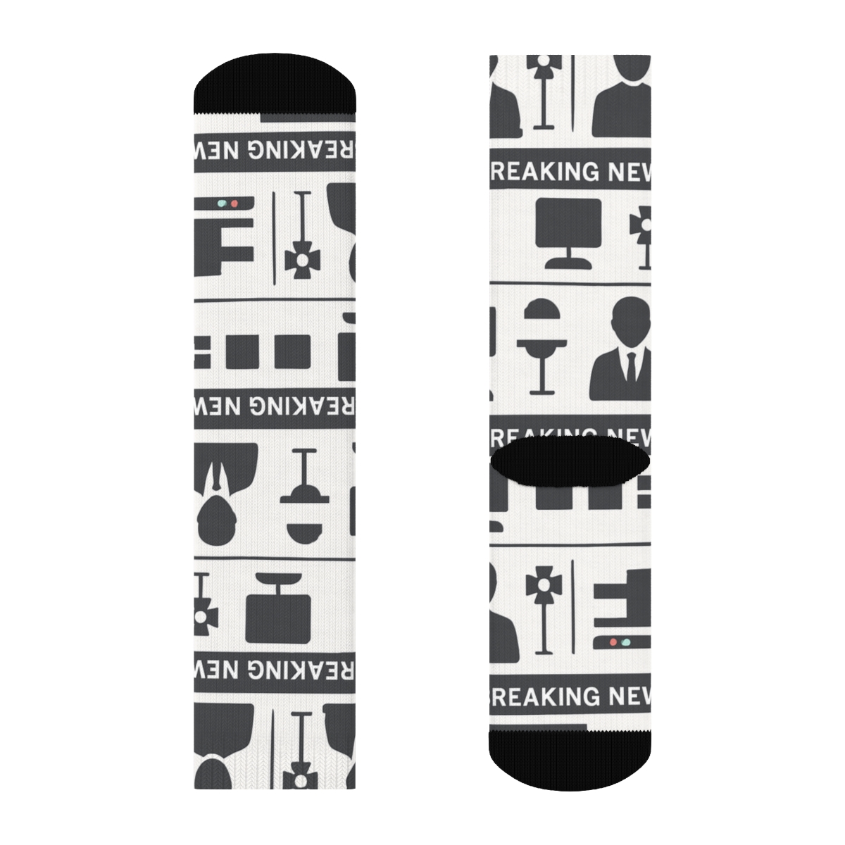 Modern Minimal Grid With News Anchor Silhouettes stylish athletic crew socks