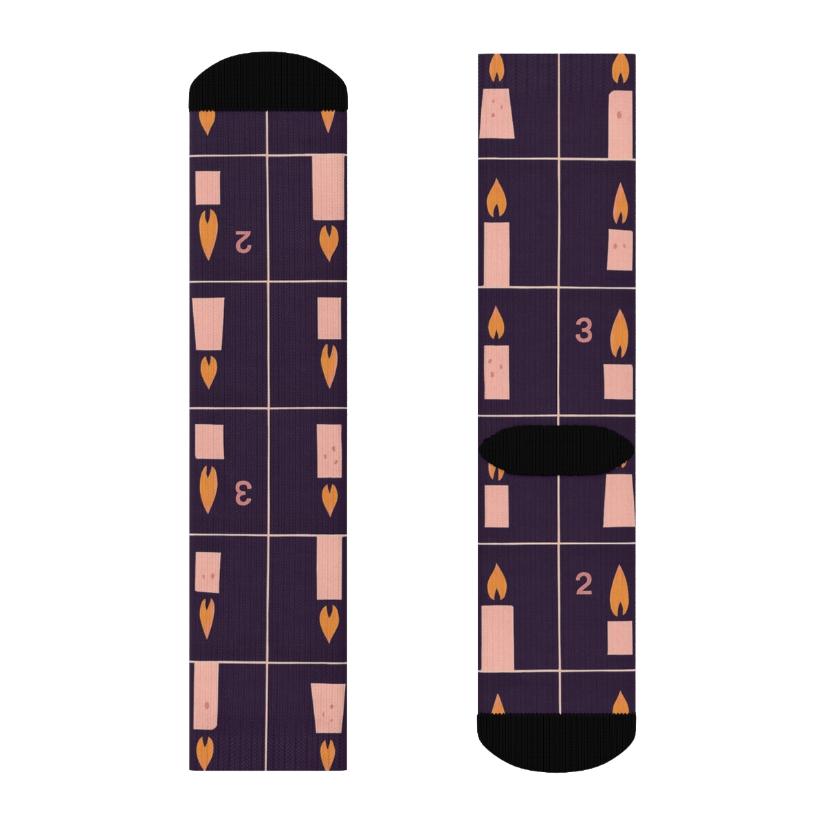 Modern Minimalist Emblems With Advent Candles custom crew socks