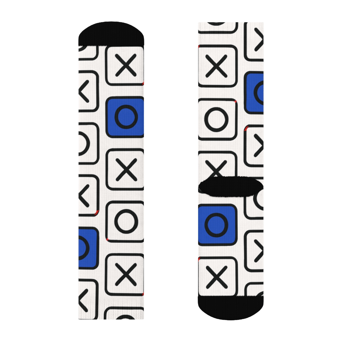 Modern Minimalist Graphic Grid with Valentines Xo Icons Crew Socks