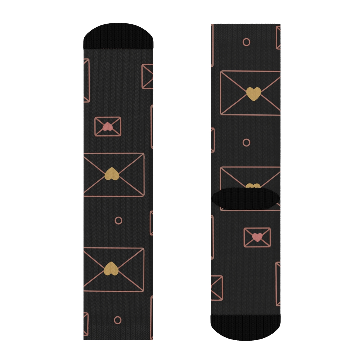 Modern Minimalist Graphic Pattern With Valentines Love Letter Envelope soft everyday crew socks