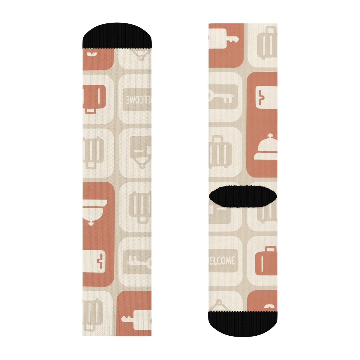 Modern Minimalist Graphic With Hotel Receptionist Motif personalized crew socks