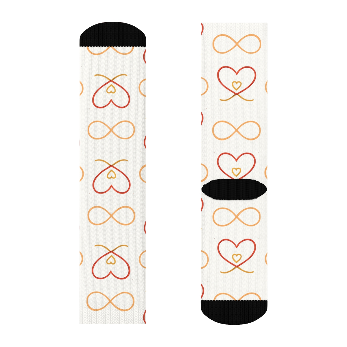 Modern Minimalist Graphic With Valentine’s Infinity Heart Rhythm premium sports crew socks