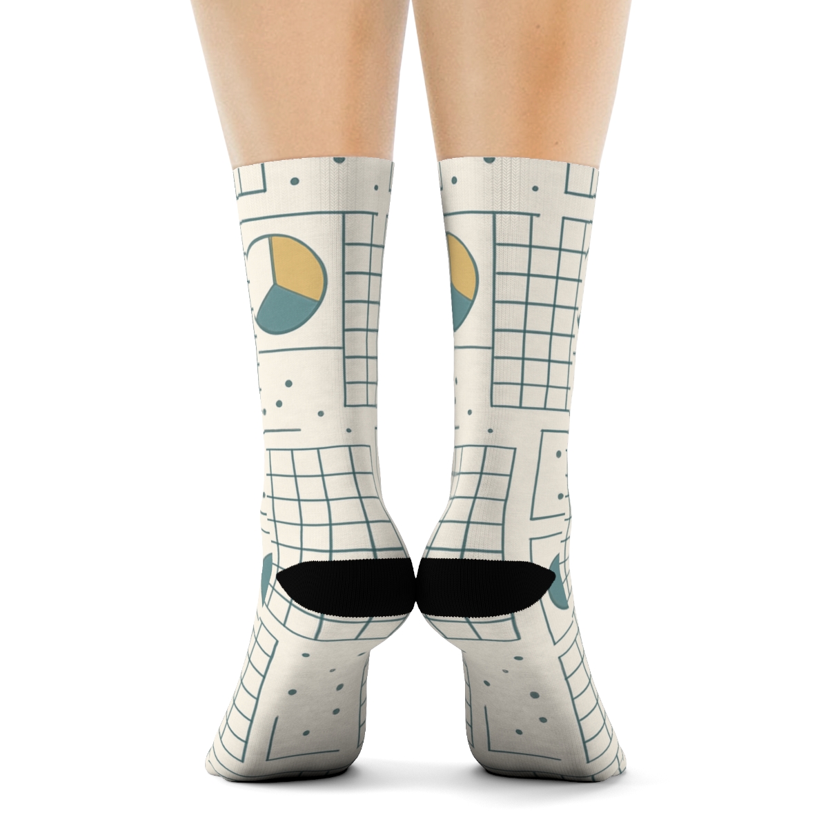 Modern Minimalist Grid With Data Analyst Chart Icons comfortable cotton crew socks