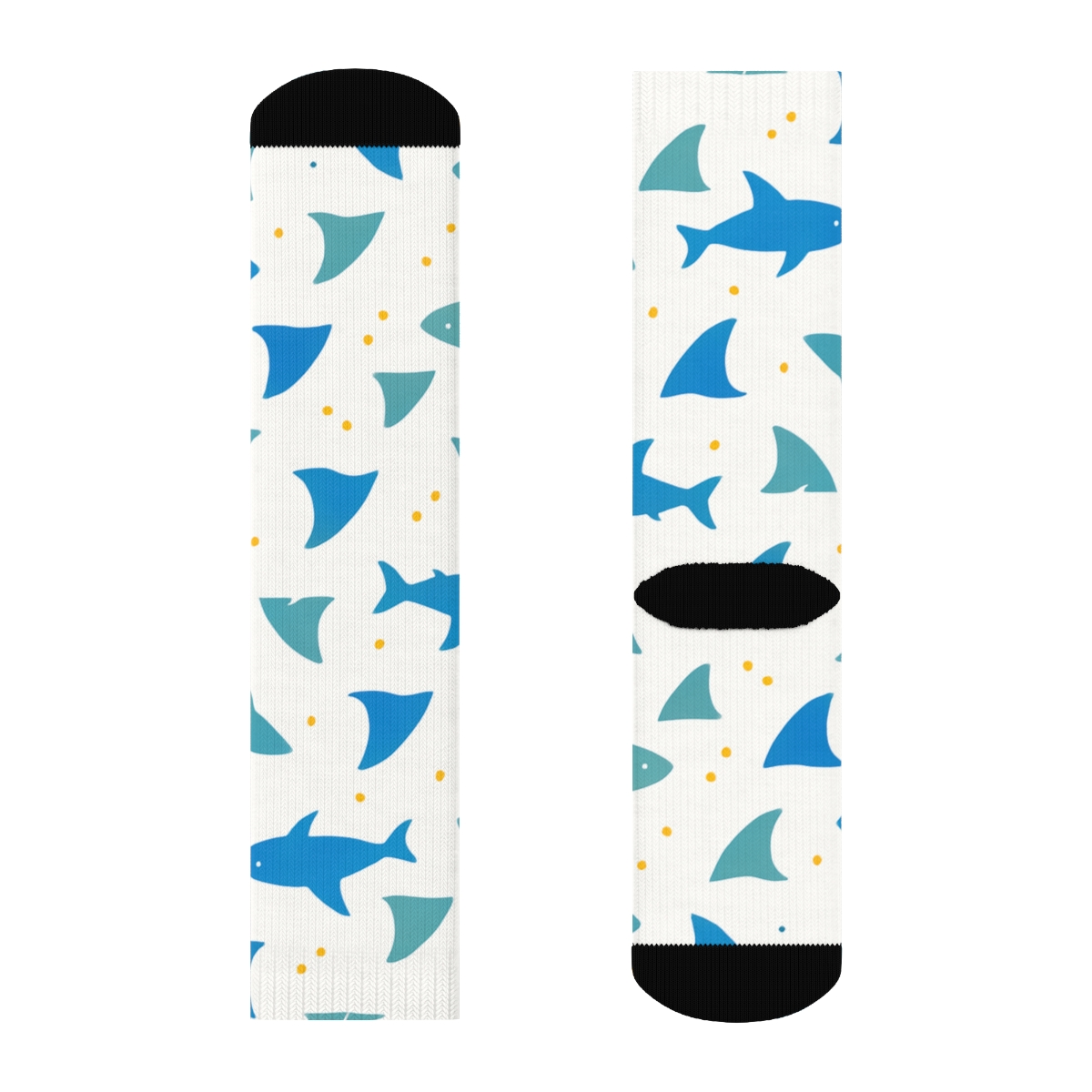 Modern Minimalist Grid With Shark Silhouette Drift unique graphic crew socks
