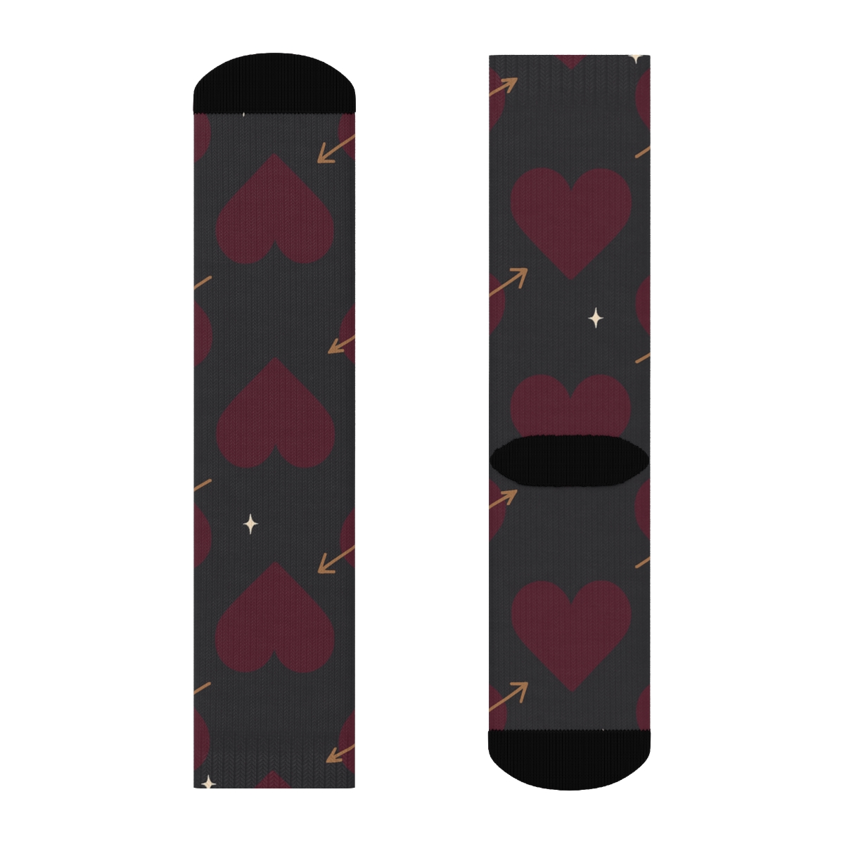 Modern Minimalist Grid With Valentines Heart With Arrow Accent comfortable cotton crew socks