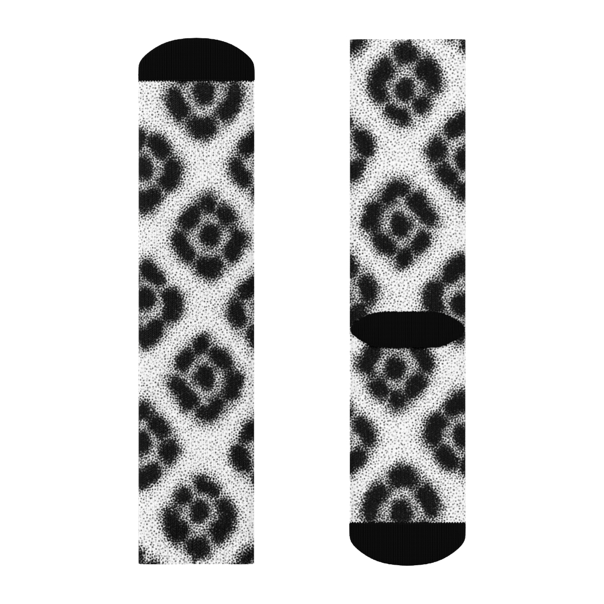 Monochrome Micro Spot Fur Lattice custom crew socks