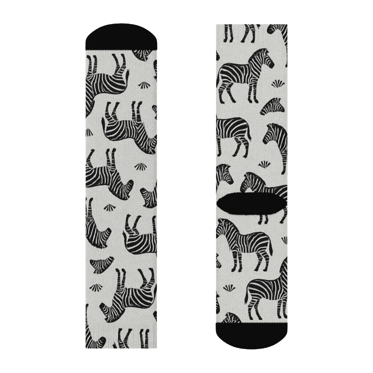 Monochrome Zebra Silhouette Array personalized crew socks