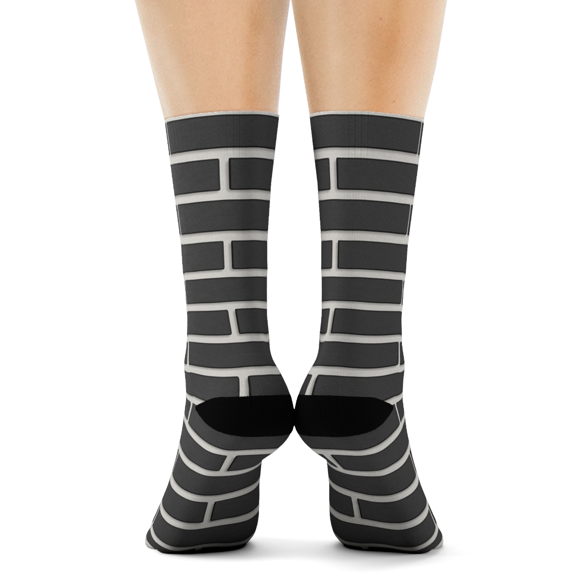 Narrow Brick Offset trendy patterned crew socks