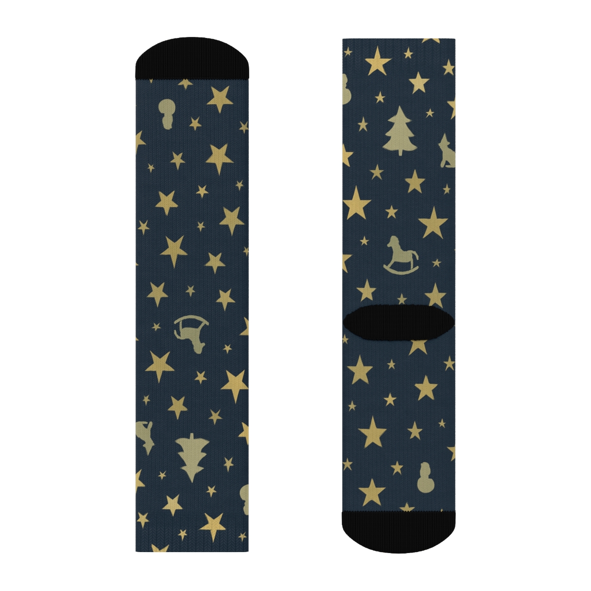 Nativity Starfield Holiday designer printed crew socks
