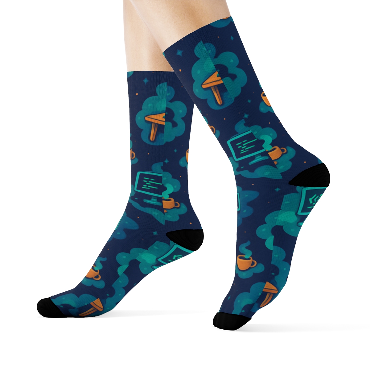 Nebula Grid Of Software Developer Icons custom crew socks