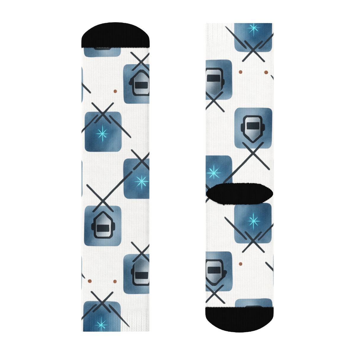 Nebula Grid With Welder Masks Array designer printed crew socks
