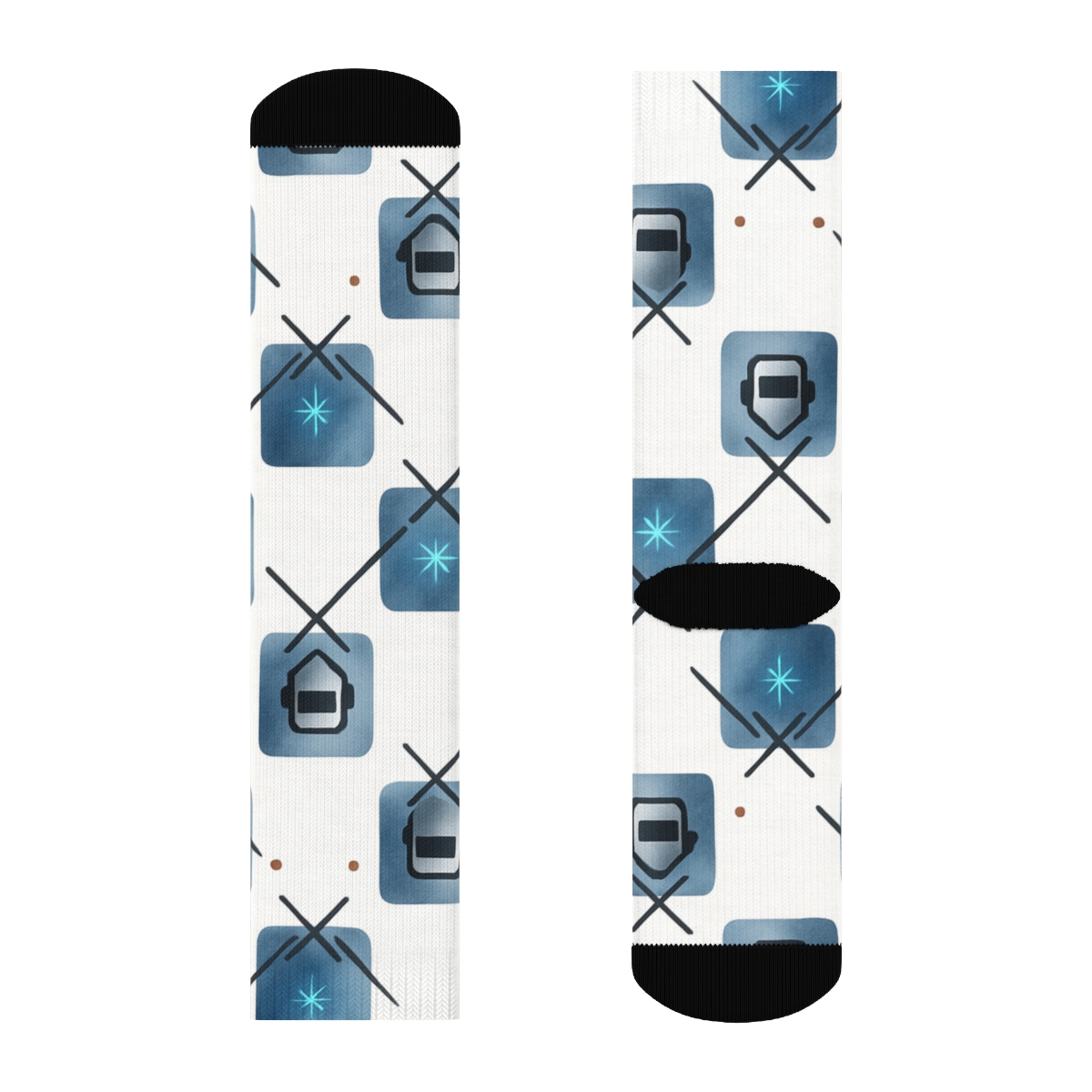 Nebula Grid With Welder Masks Array designer printed crew socks