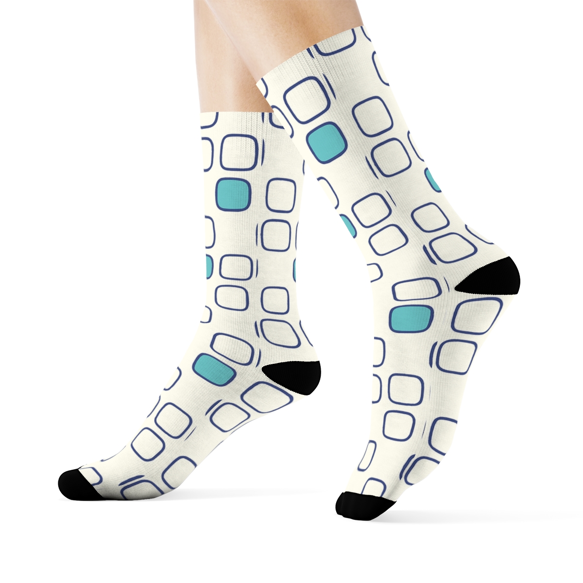 Nebula Micro Tile Drift unique graphic crew socksNebula Micro Tile Drift Crew Socks - Image 3