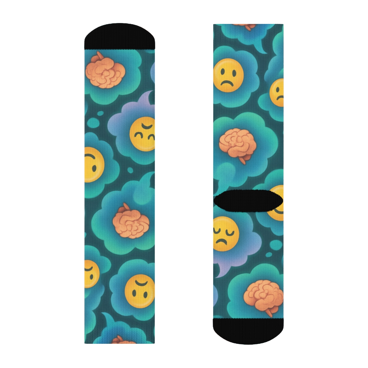 Nebula Thought Waves Pattern Psychologist soft everyday crew socks