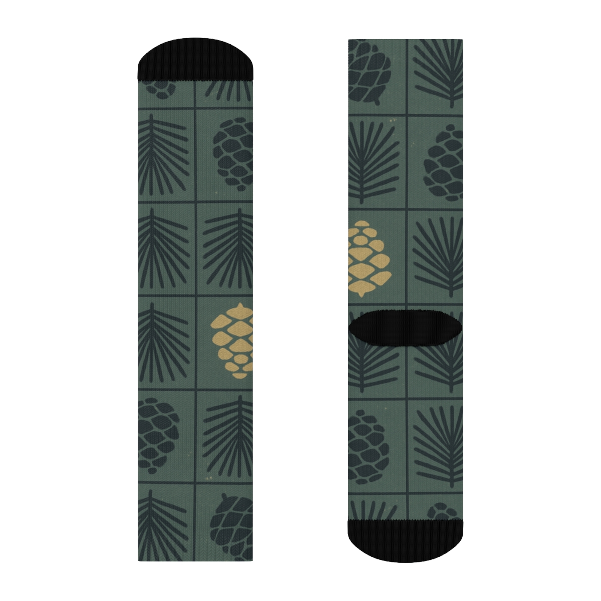 Needle Cluster Repeat Evergreen Branches Compound stylish athletic crew socks