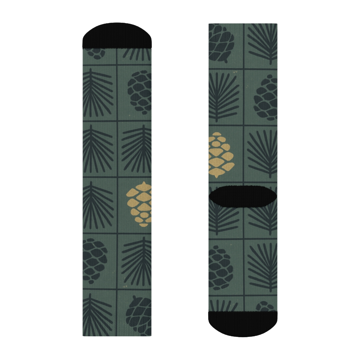 Needle Cluster Repeat Evergreen Branches Compound stylish athletic crew socks