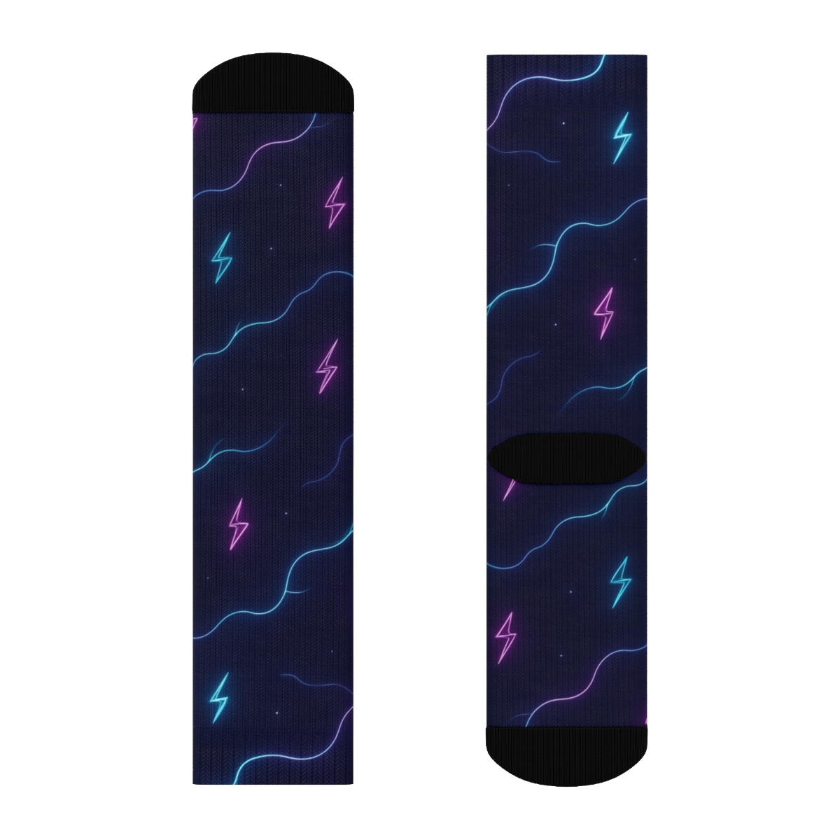 Neon Arc Circuit Scatter stylish athletic crew socks