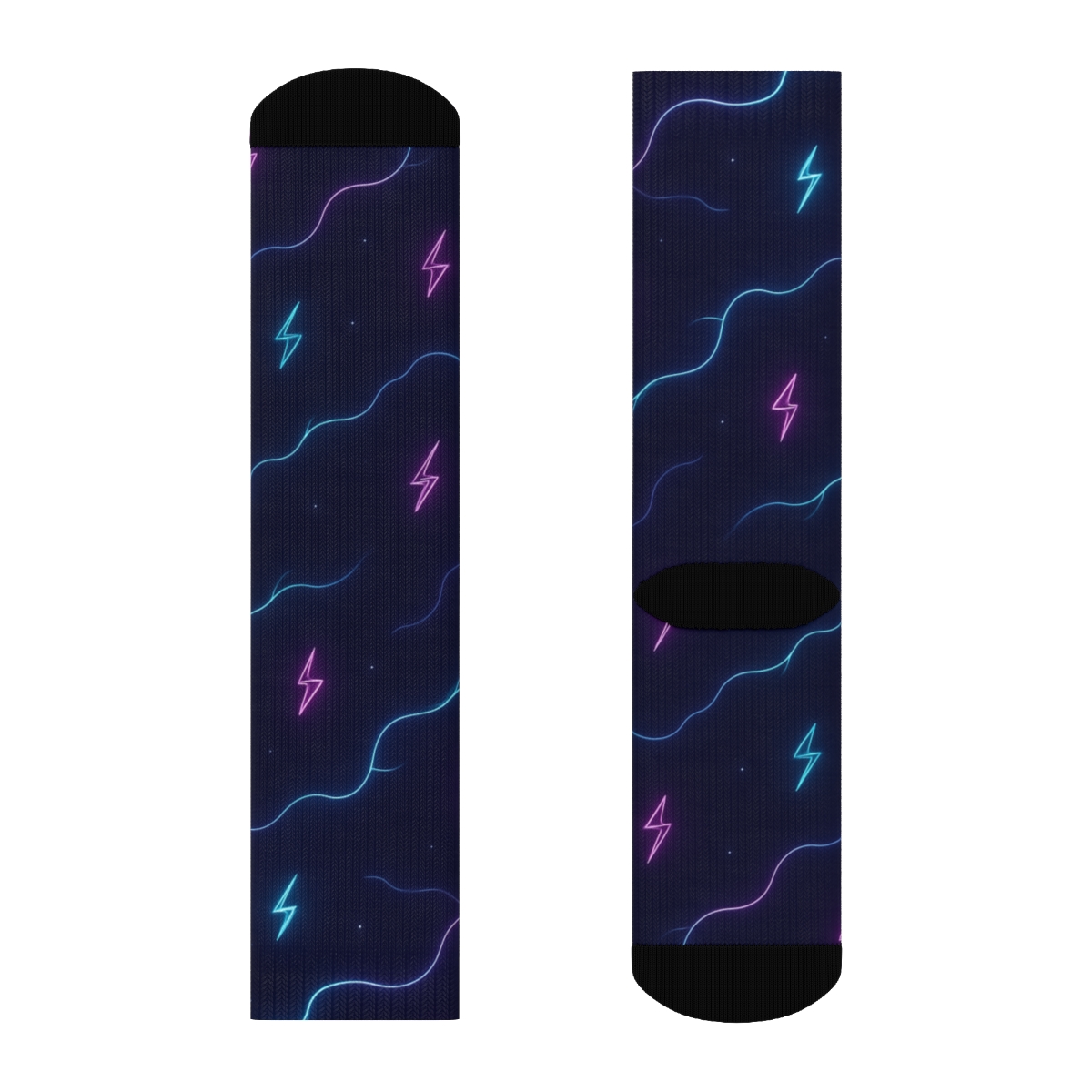 Neon Arc Circuit Scatter stylish athletic crew socks