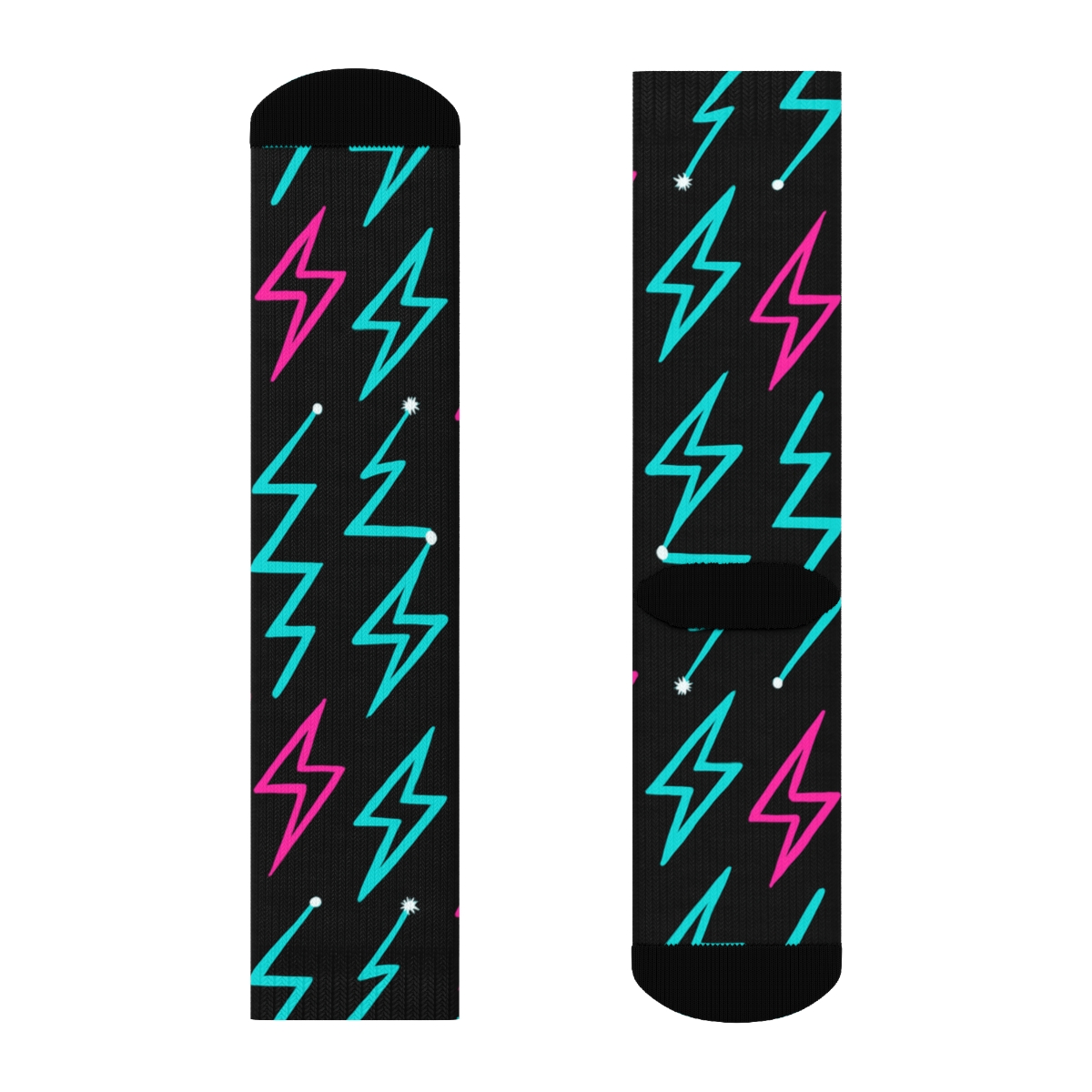 Neon Bolt Circuit Grid premium sports crew socks