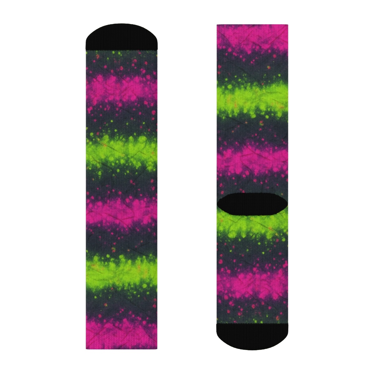 Neon Crinkle Speckle Bands comfortable cotton crew socks