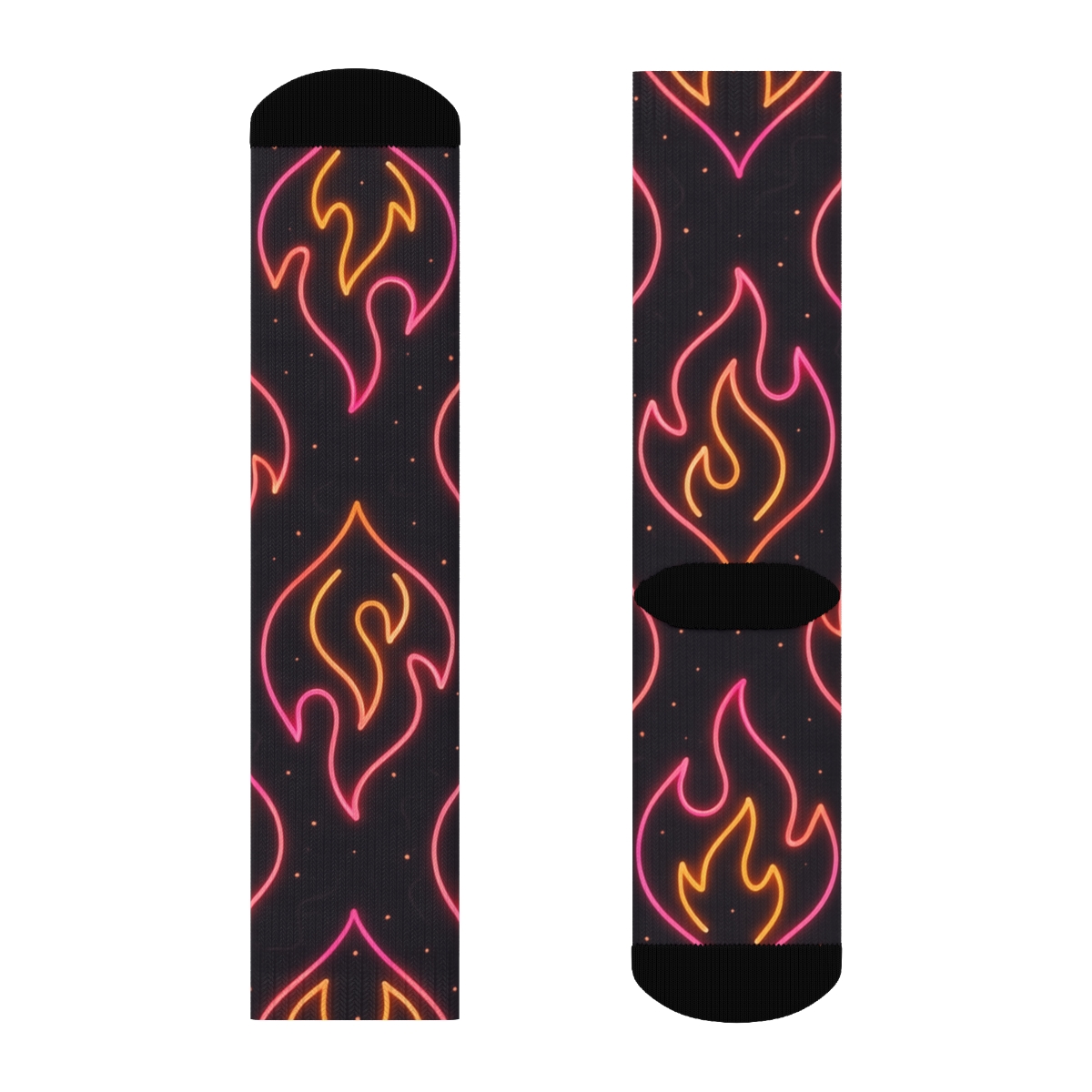 Neon Flame Signage Diamond Repeat comfortable cotton crew socks