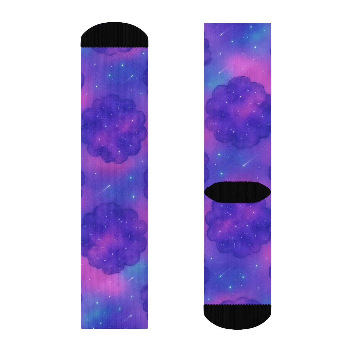Neon Nebula Watercolor Grid stylish athletic crew socks