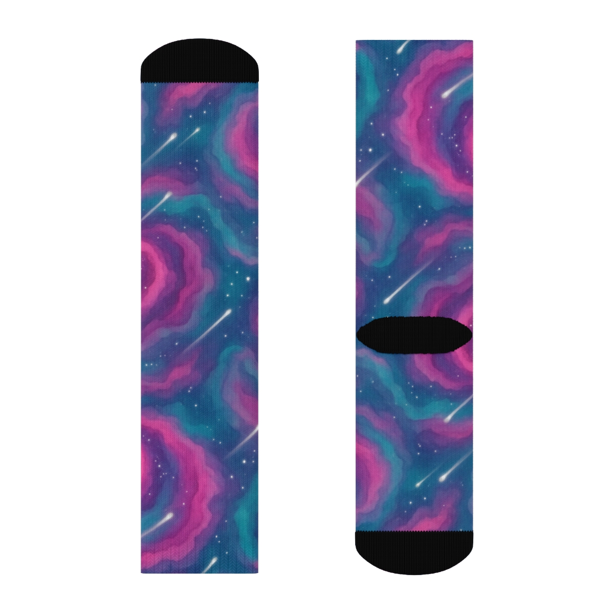 Neon Nebula Watercolor Swirl soft everyday crew socks