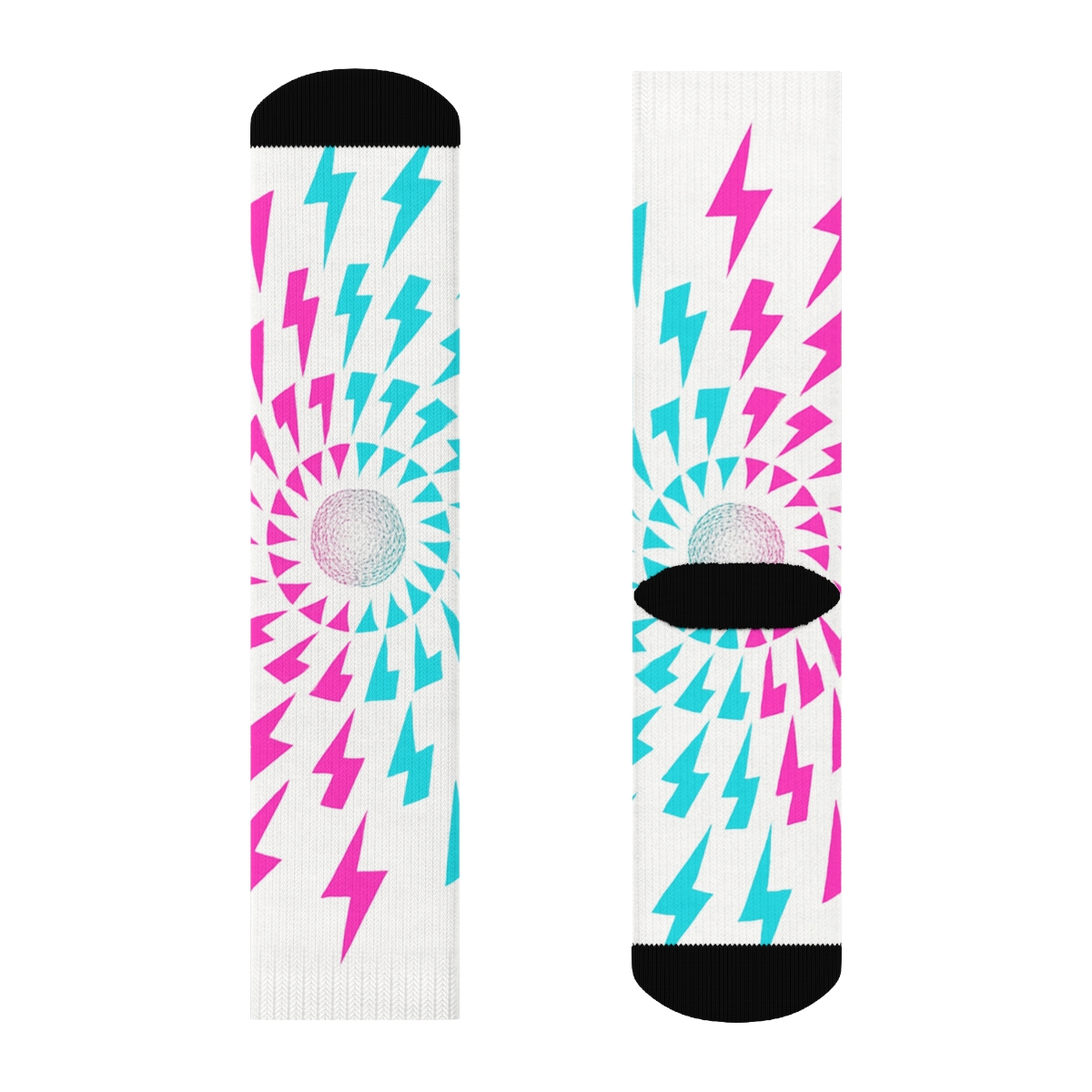 Neon Radial Flashburst comfortable cotton crew socks