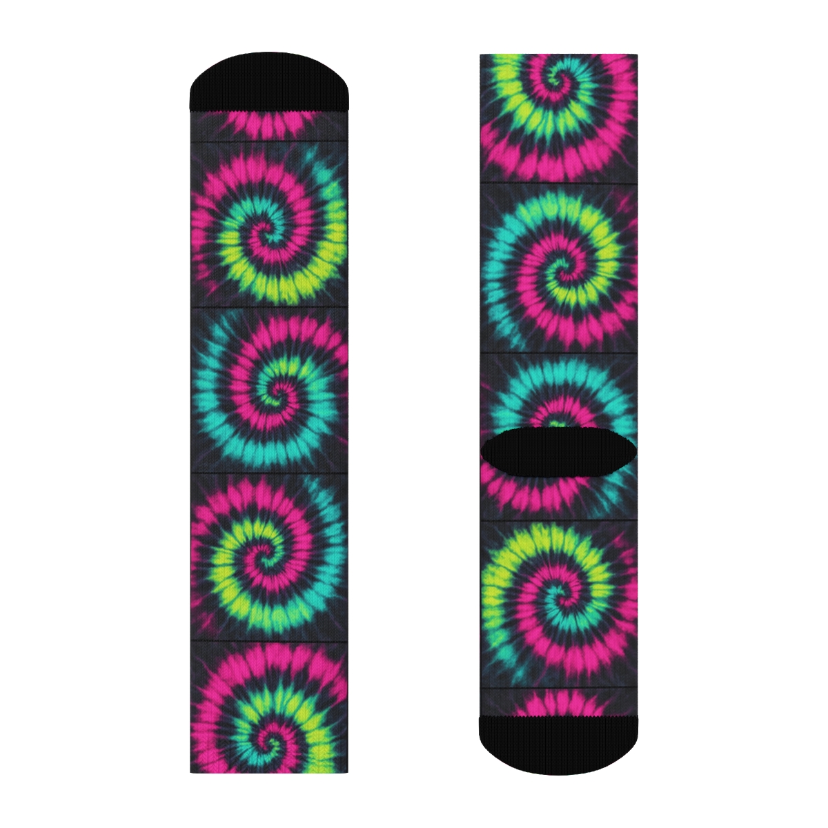 Neon Spiral Tile Grid On Charcoal Wash comfortable cotton crew socks