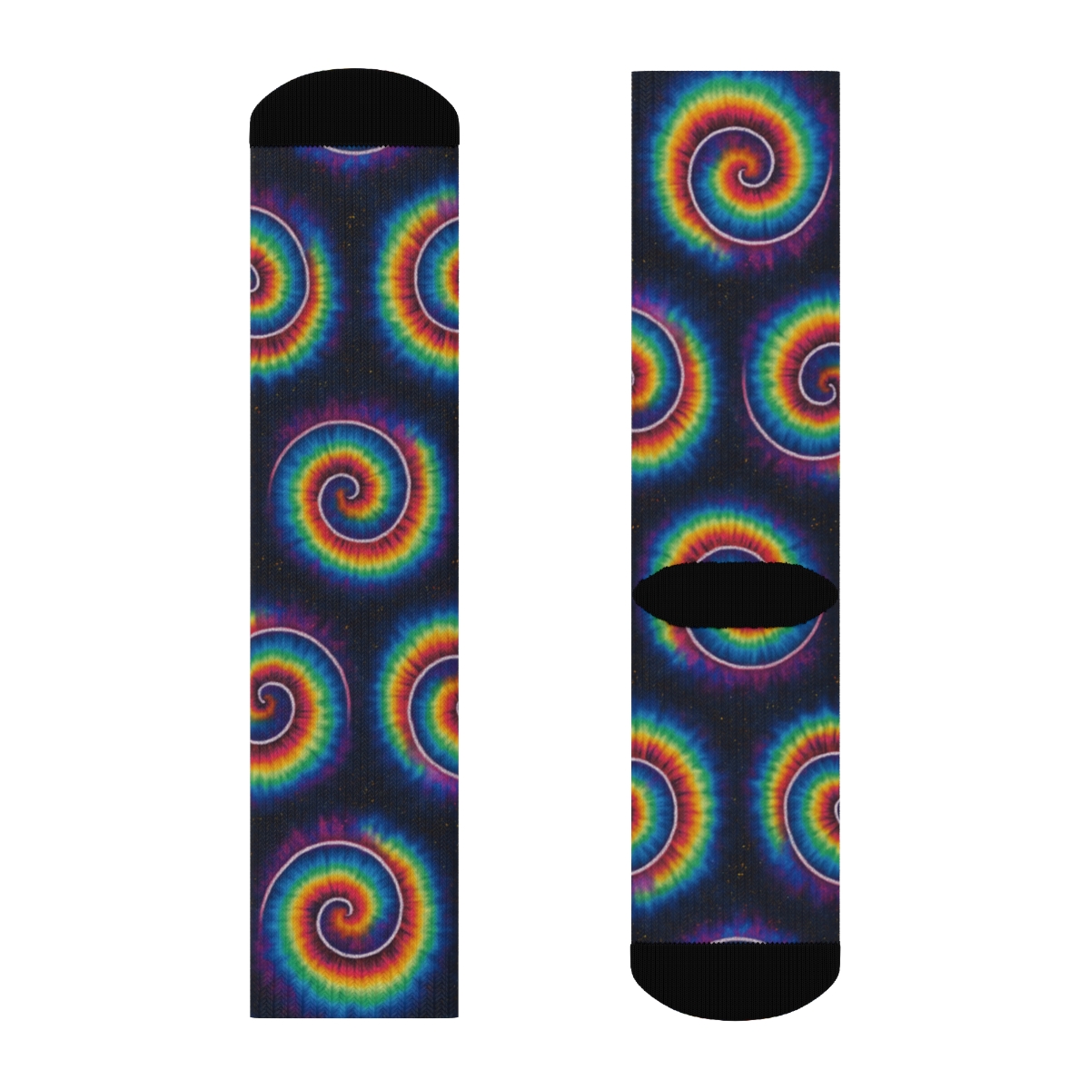 Neon Spiral Tile Lattice On Black Background soft everyday crew socks