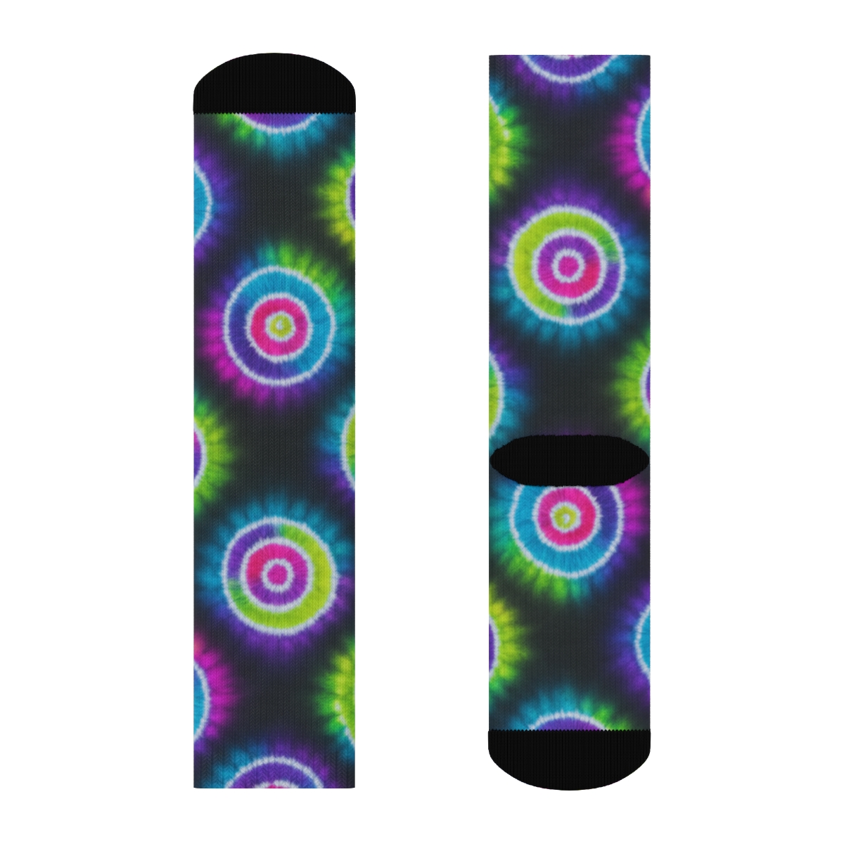 Neon Spiral Tile Lattice On Charcoal Background unique graphic crew socks