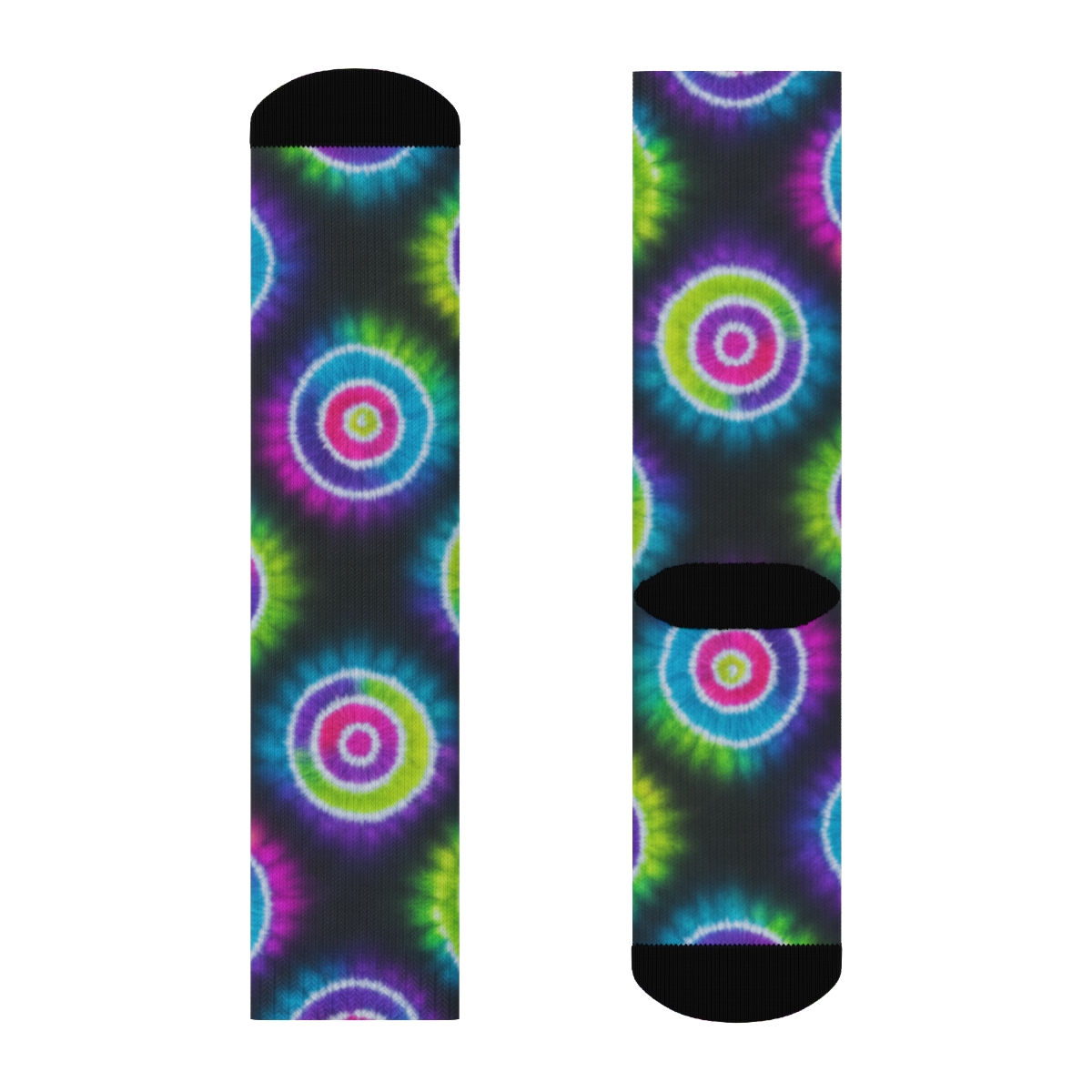 Neon Spiral Tile Lattice On Charcoal Background unique graphic crew socks