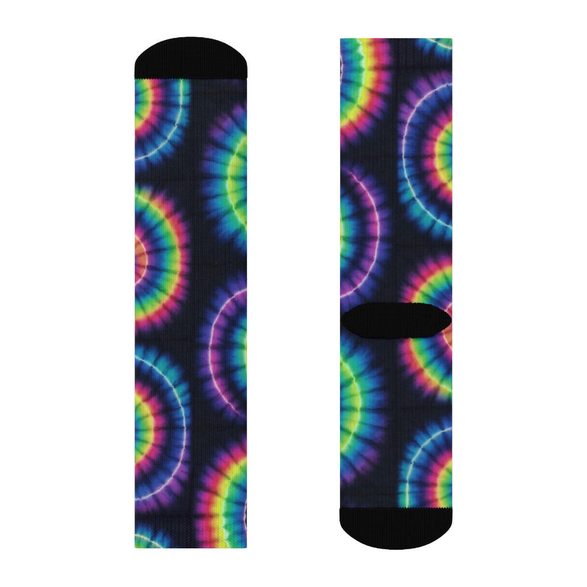 Neon Spiral Whorl Tile Lattice On Black Background soft everyday crew socks