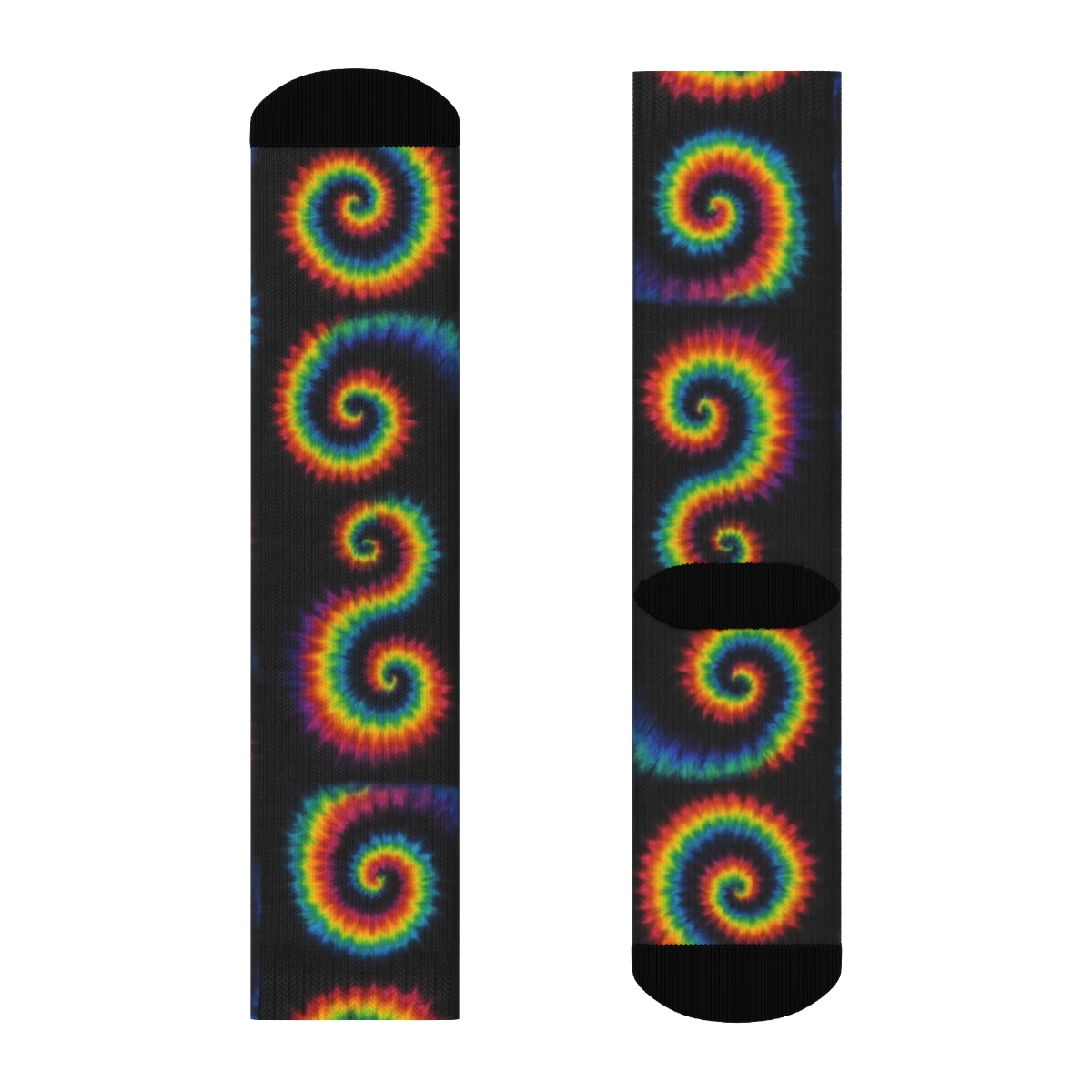 Neon Spiral Whorl Tile Matrix On Black Background premium sports crew socks
