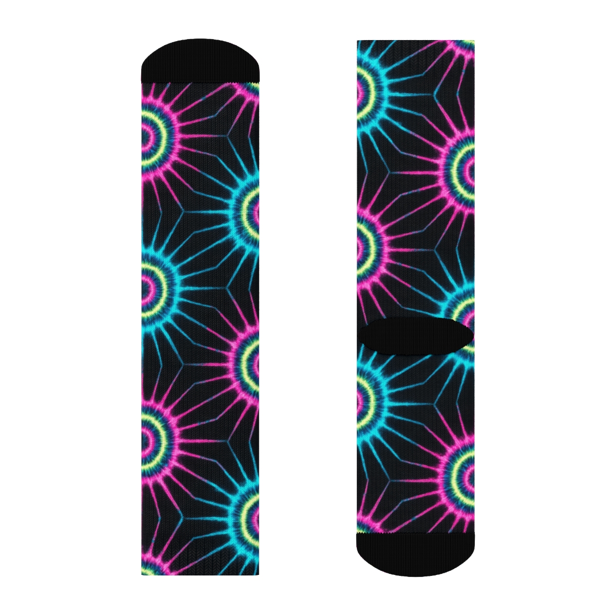 Neon Starburst Bullseye Tessellation personalized crew socks