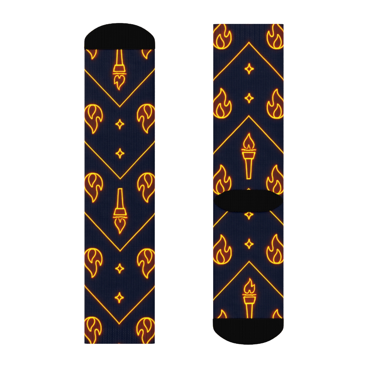 Neon Torch Icon Chevron custom crew socks