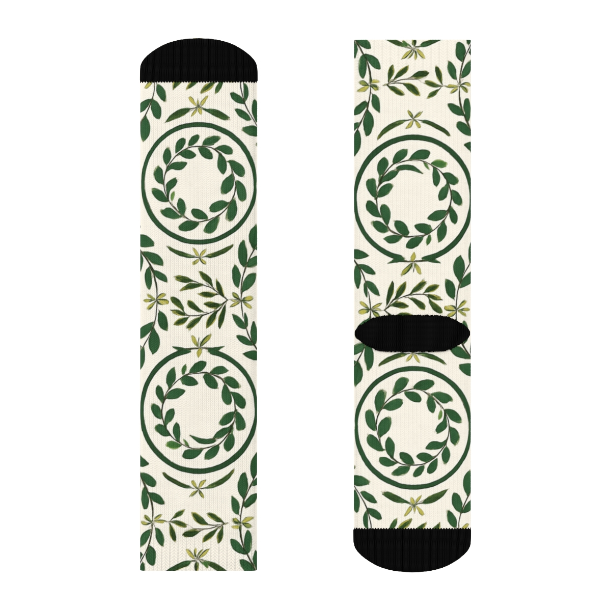 Nested Hoop Progression With Wreath Detail unique graphic crew socks