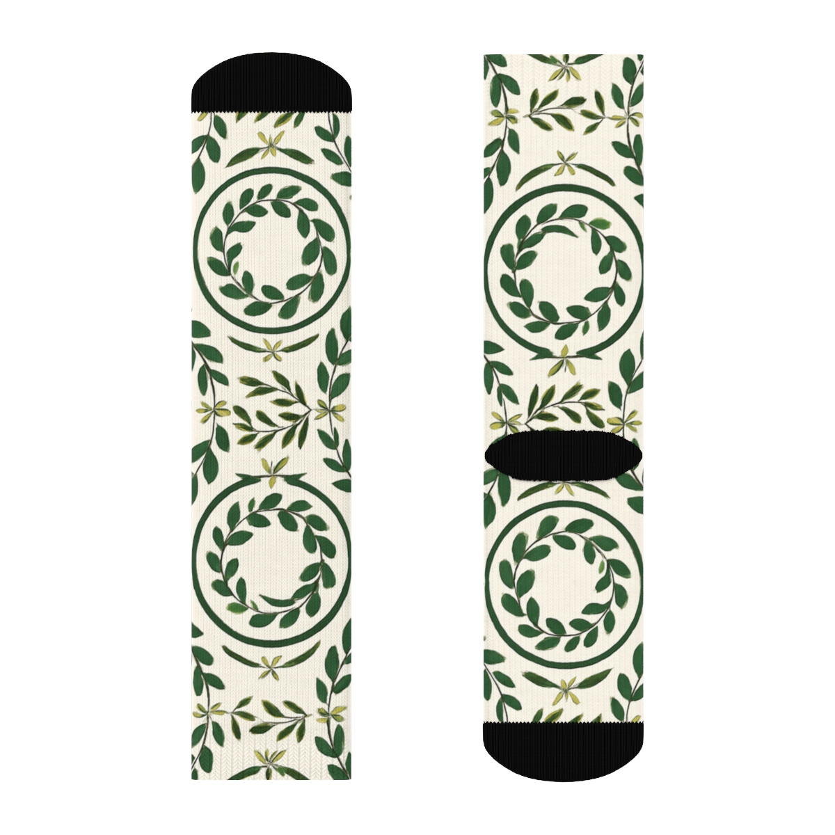 Nested Hoop Progression With Wreath Detail unique graphic crew socks