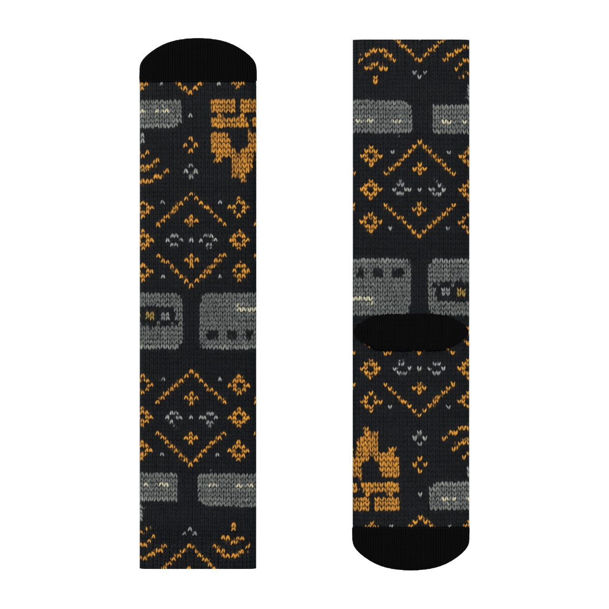 Network Administrator Knitted Switch And Router Fair Isle custom crew socks