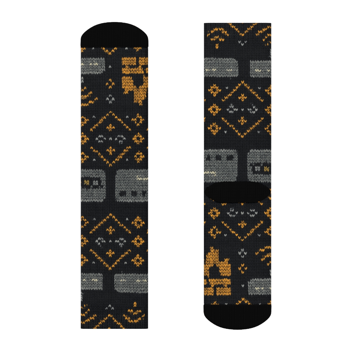 Network Administrator Knitted Switch And Router Fair Isle custom crew socks